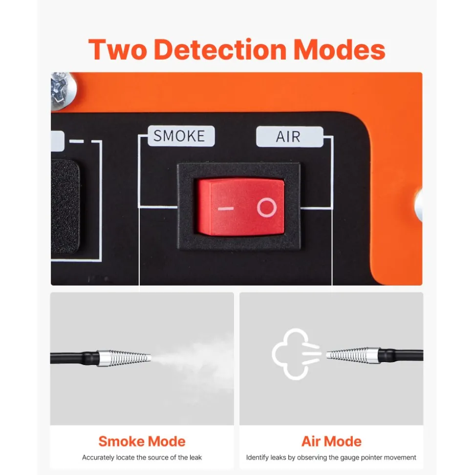 VEVOR Automotive Smoke Machine Leak Detector, DC 12V EVAP Vacuum Diagnostic Tester with Built-in Air Pump, Dual-Mode Vacuum Pipeline Fuel Diagnostic Detector for Cars, Motorcycles, Trucks, Boats, ATVs