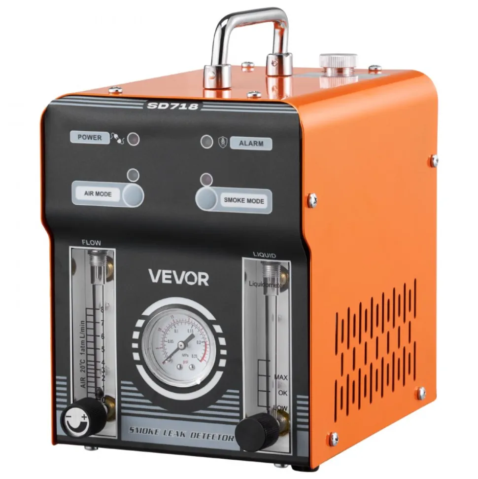 VEVOR Automotive Smoke Machine Leak Detector, DC 12V EVAP Vacuum Diagnostic Tester with Air Pump, Pressure Gauge, Flow Meter & Oil Level Gauge, Dual-Mode for Cars, Motorcycles, Trucks, Boats, ATVs