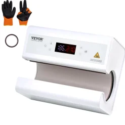 VEVOR Auto Tumbler Heat Press Machine, Mug Heat Press for 11-30oz Sublimation Tumblers, Heat Up Fast and Even, Tumbler Press with Tape and Glove, Temp and Time Setting, for Tumblers, Cups, Mugs, White