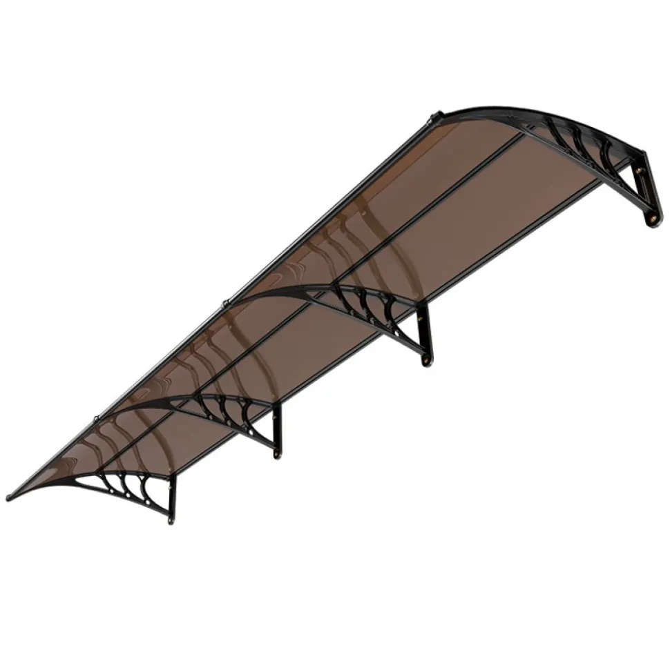 VEVOR Awnings for Door Entrance, 38 x 117 in, Exterior Front Door Window Awnings with Drainage & ABS Bracket, Rain Snow Sun Protection, Overhang Polycarbonate Door Canopy for Porch Patio, Clear