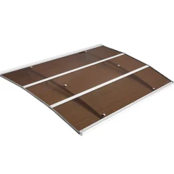 VEVOR Awnings for Door Entrance, 37 x 47 in, Exterior Front Door Window Awnings with Drainage & ABS Bracket, Rain Snow Sun Protection, Overhang Polycarbonate Door Canopy for Porch Patio, Brown