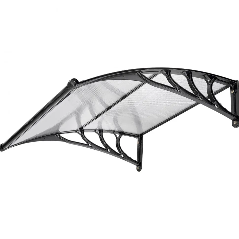 VEVOR Awnings for Door Entrance, 38 x 40 in, Exterior Front Door Window Awnings with Drainage & ABS Bracket, Rain Snow Sun Protection, Overhang Polycarbonate Door Canopy for Porch Patio, Clear