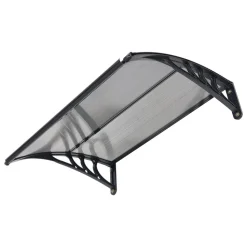 VEVOR Awnings for Door Entrance, 30 x 39 in, Exterior Front Door Window Awnings with Drainage & ABS Bracket, Rain Snow Sun Protection, Overhang Polycarbonate Door Canopy for Porch Patio, Smoky Gray