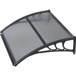 VEVOR Awnings for Door Entrance, 30 x 39 in, Exterior Front Door Window Awnings with Drainage & ABS Bracket, Rain Snow Sun Protection, Overhang Polycarbonate Door Canopy for Porch Patio, Smoky Gray