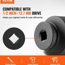 VEVOR Axle Nut Impact Socket Set, 1/2