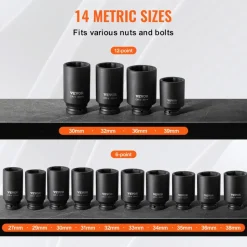 VEVOR Axle Nut Impact Socket Set, 1/2