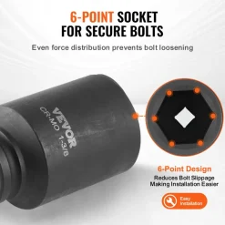 VEVOR Axle Nut Impact Socket Set, 1/2
