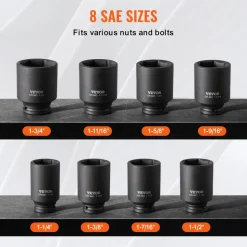 VEVOR Axle Nut Impact Socket Set, 1/2