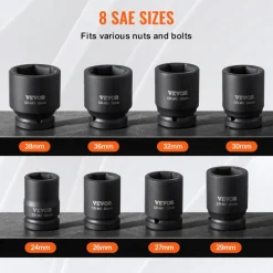 VEVOR Axle Nut Impact Socket Set, 3/4