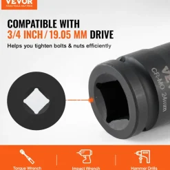VEVOR Axle Nut Impact Socket Set, 3/4