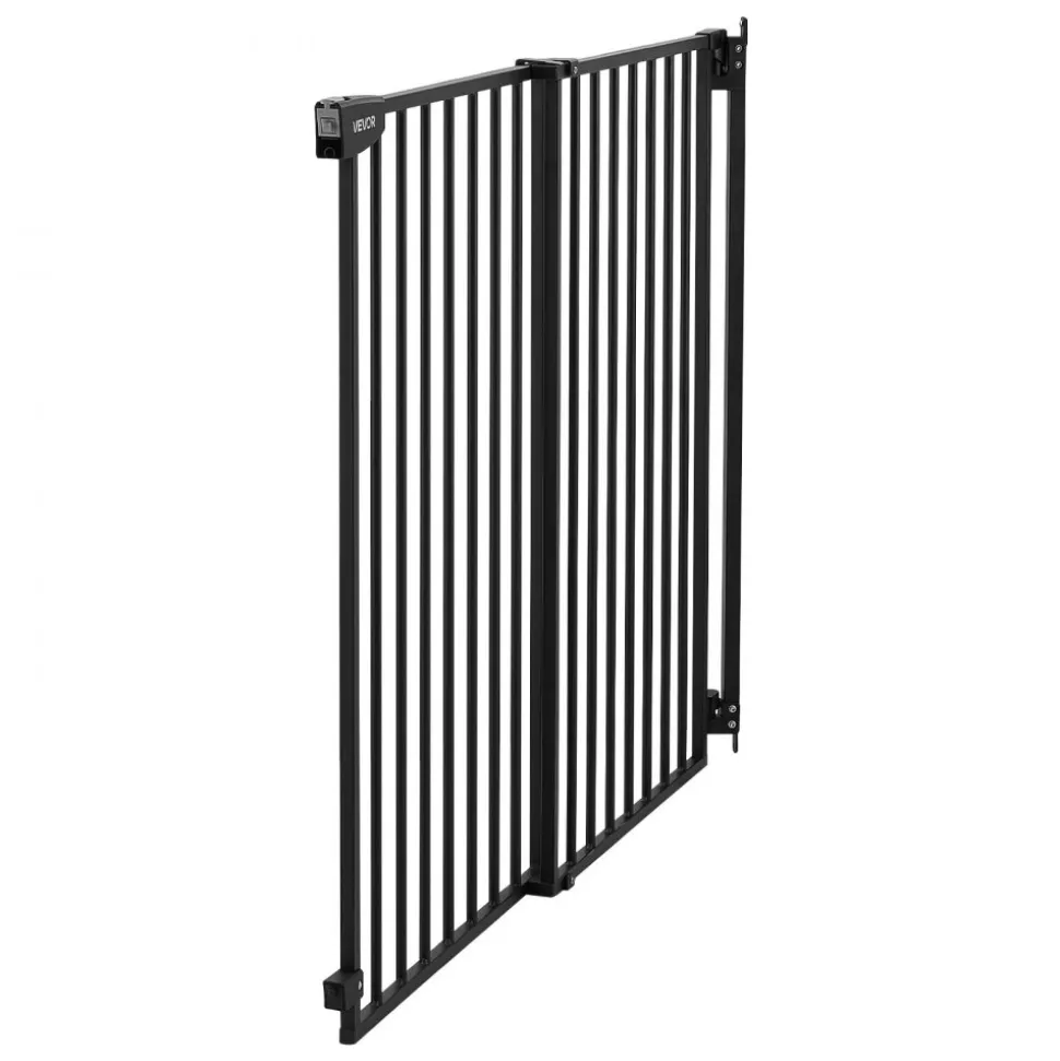 VEVOR Baby Gate for Stairs, 31-48 in Adjustable Width, 36 in High Dog Gate, No Bottom Bar, One-Handed Operation, Easy Drilling Installation with Hardware Kit, for Stairs, Doorways, and House, Black
