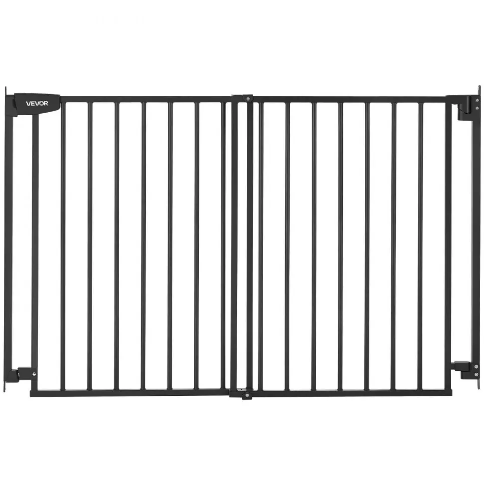 VEVOR Baby Gate for Stairs, 31-48 in Adjustable Width, 30 in High Dog Gate, No Bottom Bar, One-Handed Operation, Easy Drilling Installation with Hardware Kit, for Stairs, Doorways, and House, Black