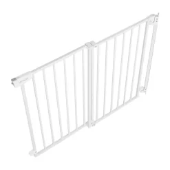 VEVOR Baby Gate for Stairs, 29-43 in Adjustable Width, 36 in High Dog Gate, No Bottom Bar, One-Handed Operation, Easy Drilling Installation with Hardware Kit, for Stairs, Doorways, and House, White