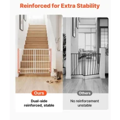 VEVOR Baby Gate for Stairs, 31-48 in Adjustable Width, 30 in High Dog Gate, No Bottom Bar, One-Handed Operation, Easy Drilling Installation with Hardware Kit, for Stairs, Doorways, and House, White