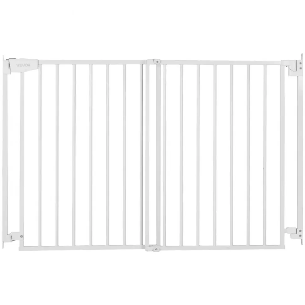 VEVOR Baby Gate for Stairs, 31-48 in Adjustable Width, 30 in High Dog Gate, No Bottom Bar, One-Handed Operation, Easy Drilling Installation with Hardware Kit, for Stairs, Doorways, and House, White