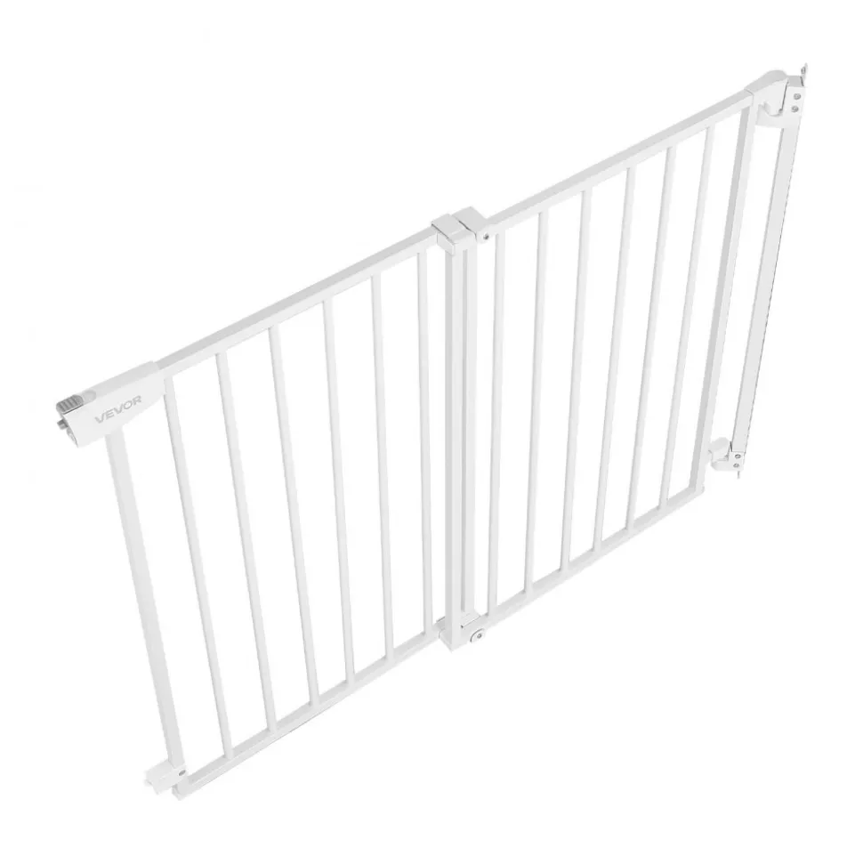 VEVOR Baby Gate for Stairs, 28-43 in Adjustable Width, 30 in High Dog Gate, No Bottom Bar, One-Handed Operation, Easy Drilling Installation with Hardware Kit, for Stairs, Doorways, and House, White