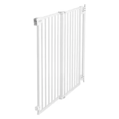 VEVOR Baby Gate for Stairs, 28-43 in Adjustable Width, 30 in High Dog Gate, No Bottom Bar, One-Handed Operation, Easy Drilling Installation with Hardware Kit, for Stairs, Doorways, and House, White
