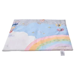 VEVOR Baby Play Gym Mat, Tummy Time Mat with 6 Sensory Toys, Baby Activity Mat with Light-up Musical Rocket Toy for 0-18 Month Newborn Infant, Baby Essential Gift for Sensory & Motor Skill Development