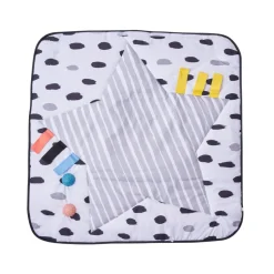 VEVOR Baby Play Gym Mat, Tummy Time Mat with 6 Sensory Toys, Baby Activity Mat with 2 Touch Balls & Soft Fabric for Sensory & Motor Skill Development, Baby Essential Gift for 0-18 Month Newborn Infant