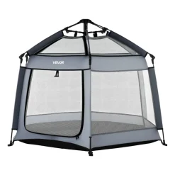 VEVOR Baby Playpen, Pop Up Toddler Playpen with Canopy, Indoor & Outdoor Portable Play Yard for Babies Toddlers with UPF 50+ Sunshades & Travel Bag for Home Park Beach, Foldable and Lightweight