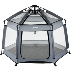VEVOR Baby Playpen, Pop Up Toddler Playpen with Canopy, Indoor & Outdoor Portable Play Yard for Babies Toddlers with UPF 50+ Sunshades & Travel Bag for Home Park Beach, Foldable and Lightweight