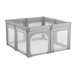 VEVOR Baby Playpen, 47.2″ x 47.2″ Foldable Toddlers Playpen, Indoor/Outdoor Baby Fence Play Yard with Zippered Door & Soft Breathable Mesh, No-Gap Toddlers Activity Center for 6 -24 Months Babies