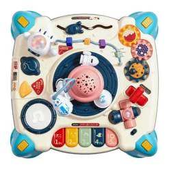 VEVOR Baby Spacecraft Musical Table Toys for 1-3 Years Old, Learning Activity Desk with Space Theme & Soft-glow Star Projector & 60+ Sound Sources, Toddler Learning Table for Kids 6+ Months