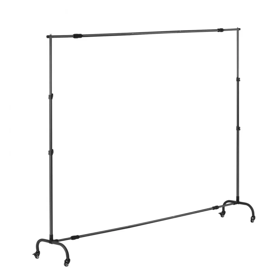 VEVOR Backdrop Stand with Wheels, 7 x 10 ft Adjustable Photo Backdrop Stand Kit, Moveable Background Backdrop Stand, Heavy Duty Projector Screen Stand, for Wedding, Photo Studio & Party