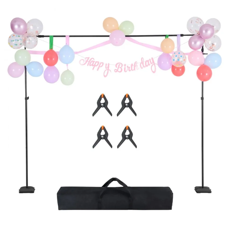 VEVOR Backdrop Stand, 8.5 x 10 ft Adjustable Photo Backdrop Stand Kit, Portable Background Backdrop Stand with 7 Crossbars, Heavy Duty Projector Screen Stand, for Wedding, Photo Video Studio & Party