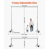 VEVOR Backdrop Stand, 10 x 10 ft Adjustable Photo Backdrop Stand Kit, Portable Background Backdrop Stand with 4 Crossbars, Heavy Duty Projector Screen Stand, for Wedding, Photo Video Studio & Party