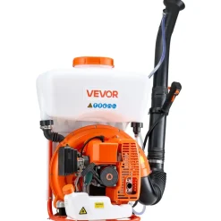 VEVOR Backpack Fogger Sprayer, 63CC 3HP Engine, Gas Powered Fogger Sprayer with 4 Gallon Tank, Powder and Liquid Mister Duster System for Effective Fleas Ticks Critters Control, Gardening & Farming