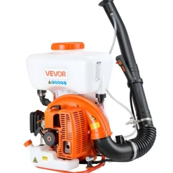 VEVOR Backpack Fogger Sprayer, 63CC 3HP Engine, Gas Powered Fogger Sprayer with 4 Gallon Tank, Powder and Liquid Mister Duster System for Effective Fleas Ticks Critters Control, Gardening & Farming