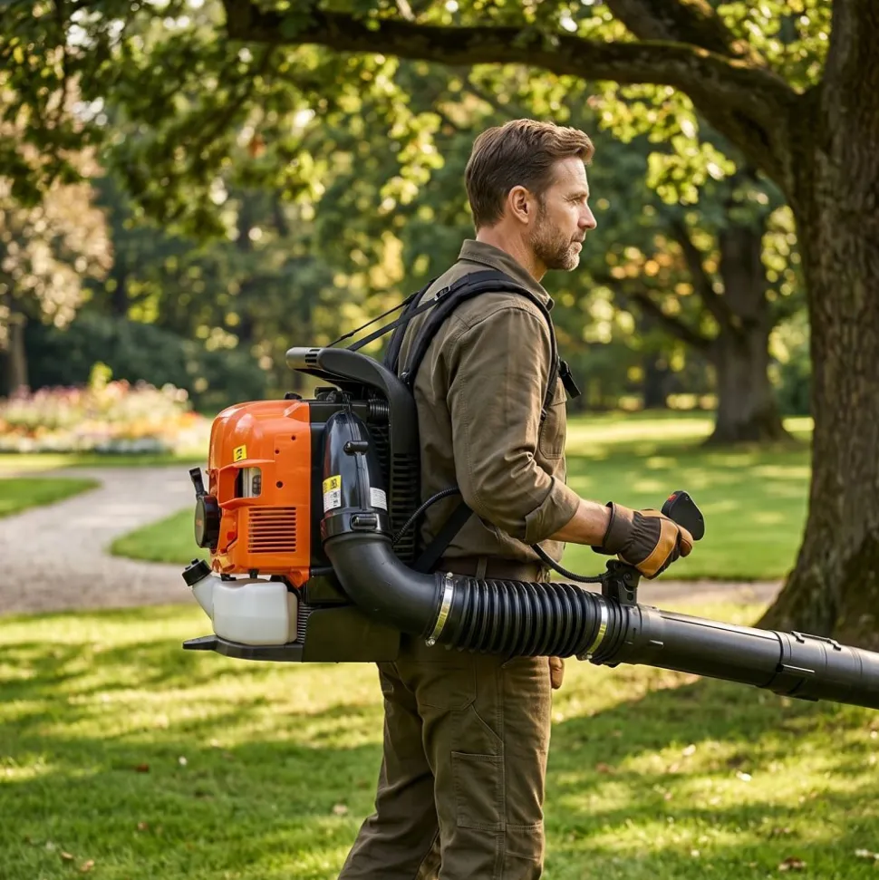 VEVOR Backpack Leaf Blower, 75.6CC 4-Stroke Engine Gas Powered Leaf Blower with 1.8L Fuel Tank, 615 CFM Air Volume, 179 MPH Air Speed, Ideal for Lawn Care, Leaves Cleaning, Yard Debris & Snow Removal