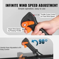 VEVOR Backpack Leaf Blower, 52CC 2-Cycle Leaf Blower with 1.37L Fuel Tank, 480CFM Air Volume 175MPH Speed, Ideal for Lawn Care, Leaf Cleaning, and Snow Removal