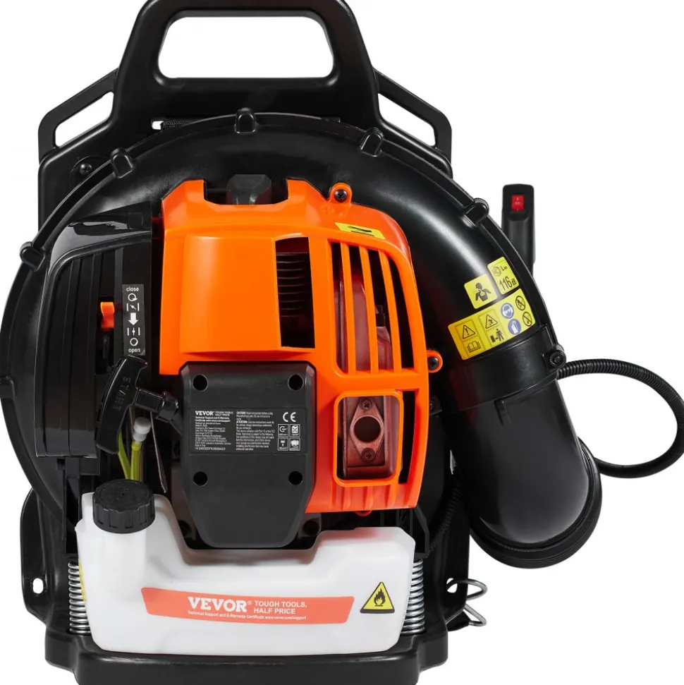 VEVOR Backpack Leaf Blower, 52CC 2-Cycle Leaf Blower with 1.37L Fuel Tank, 480CFM Air Volume 175MPH Speed, Ideal for Lawn Care, Leaf Cleaning, and Snow Removal