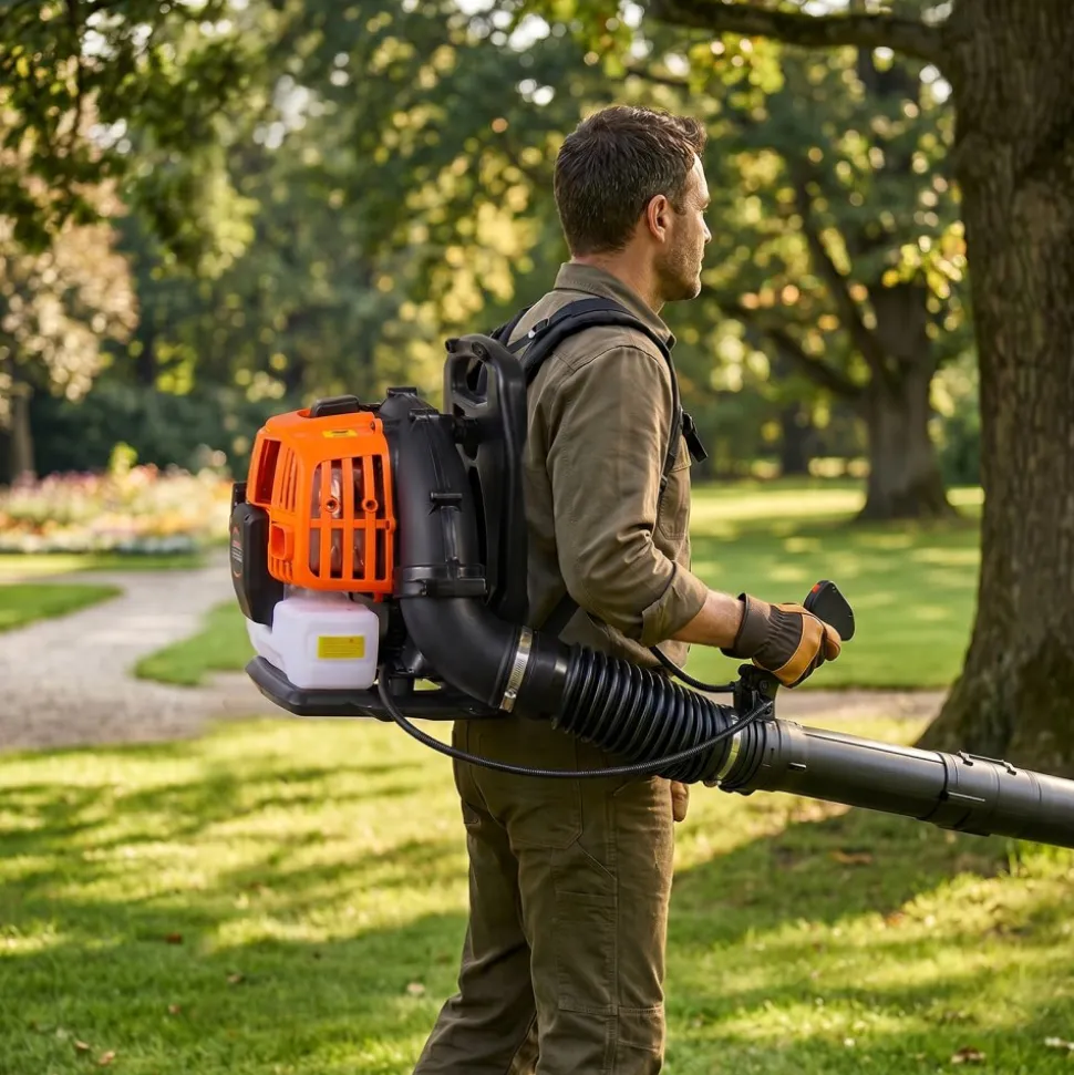 VEVOR Backpack Leaf Blower, 43CC 2-Stroke Engine Gas Powered Leaf Blower with 1.38L Fuel Tank, 447 CFM Air Volume, 150 MPH Air Speed, Ideal for Lawn Care, Leaves Cleaning, Yard Debris & Snow Removal