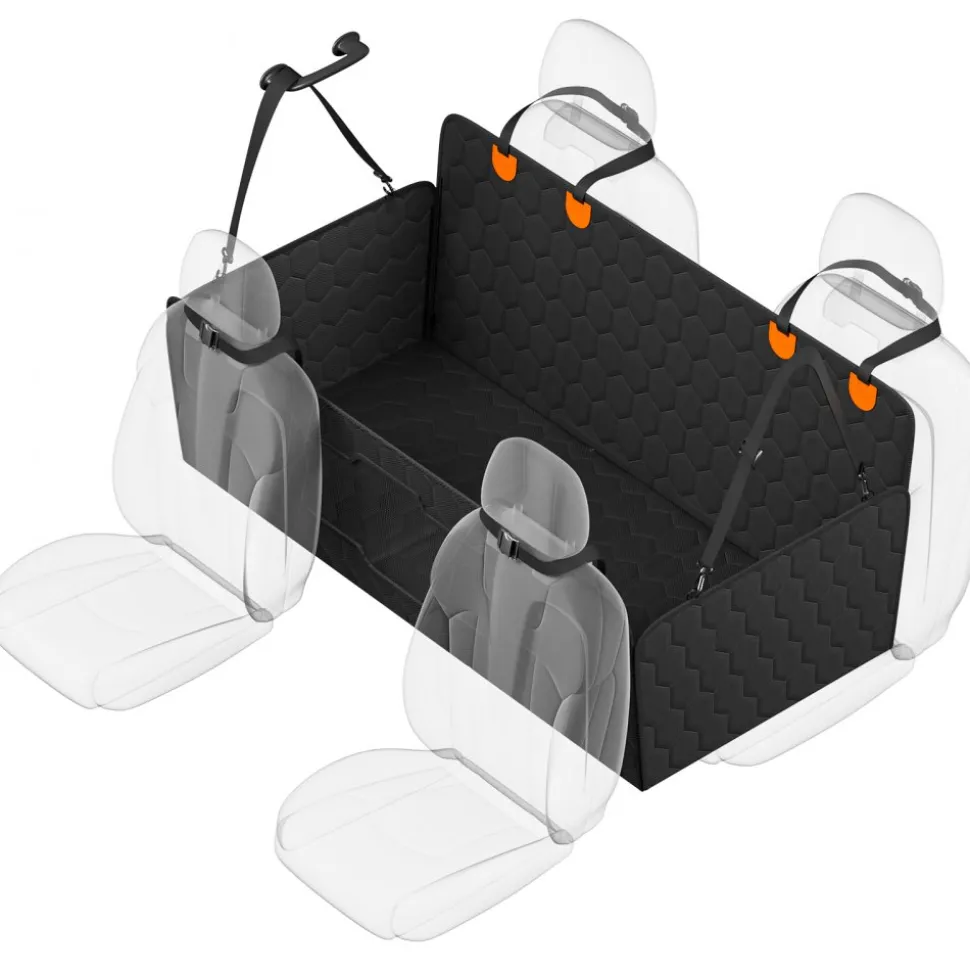 VEVOR Back Seat Extender, Dog Car Seat Cover for Back Seat Bed with Mesh Window and Storage Pocket, Supports 350lbs Dog Hammock for Car Dog Car Bed 54"x25.6" for Car, SUV, Truck