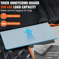 VEVOR Back Seat Extender, Dog Car Seat Cover for Back Seat Bed with Mesh Window and Storage Pocket, Supports 350lbs Dog Hammock for Car Dog Car Bed 54
