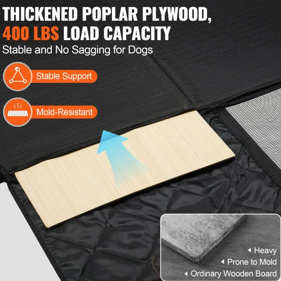 VEVOR Back Seat Extender, Dog Car Seat Cover for Back Seat Bed with Mesh Window and Storage Pocket, Supports 400lbs Dog Hammock for Car Dog Car Bed 57.4"x30.3" for Truck