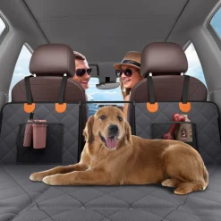 VEVOR Back Seat Extender, Dog Car Seat Cover for Back Seat Bed with Mesh Window and Storage Pocket, Supports 400lbs Dog Hammock for Car Dog Car Bed 57.4