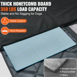 VEVOR Back Seat Extender for Dogs,Dog Hammock for Car Back seat, Dog Car Seat Cover with Hard Bottom Dog Car Seat Bed 53"x24.8" ,Supports 350lb with Mesh Window and Storage Pocket for Car, SUV,Truck