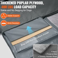 VEVOR Back Seat Extender for Dogs,Dog Hammock for Car Back seat,Waterproof Hard Bottom Dog Car Seat Cover for Back Seat 54