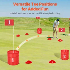 VEVOR Backyard Golf Game, 9 Hole Golf Course, Golf Game Practice Games, Golf Chipping Game for Family, Adults and Kids, Portable Outdoor Yard Golf Game for Lawn, Yard, Camping, Park, Beach