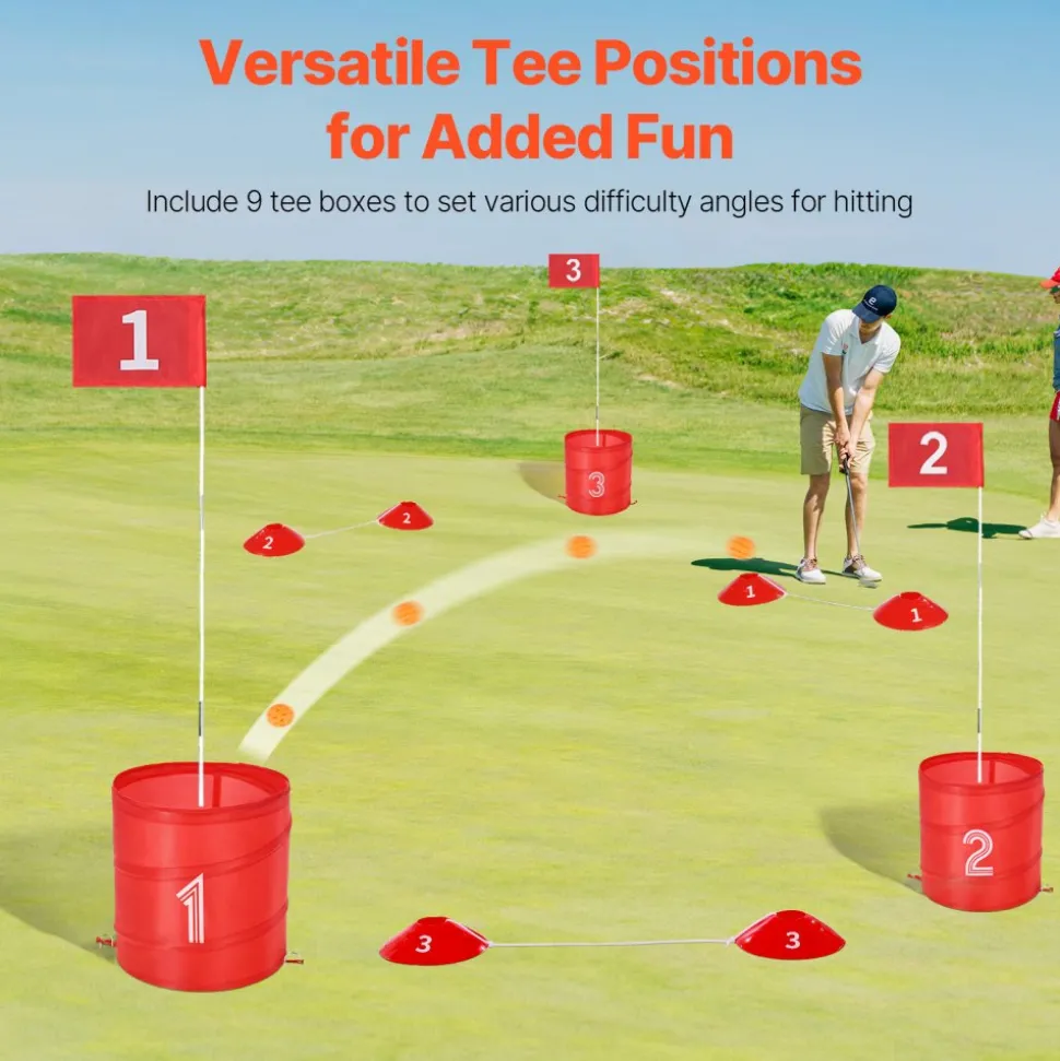 VEVOR Backyard Golf Game, 9 Hole Golf Course, Golf Game Practice Games, Golf Chipping Game for Family, Adults and Kids, Portable Outdoor Yard Golf Game for Lawn, Yard, Camping, Park, Beach