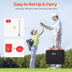 VEVOR Backyard Golf Game, 9 Hole Golf Course, Golf Game Practice Games, Golf Chipping Game for Family, Adults and Kids, Portable Outdoor Yard Golf Game for Lawn, Yard, Camping, Park, Beach