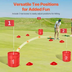 VEVOR Backyard Golf Game, 3 Hole Golf Course, Golf Game Practice Games, Golf Chipping Game for Family, Adults and Kids, Portable Outdoor Yard Golf Game for Lawn, Yard, Camping, Park, Beach