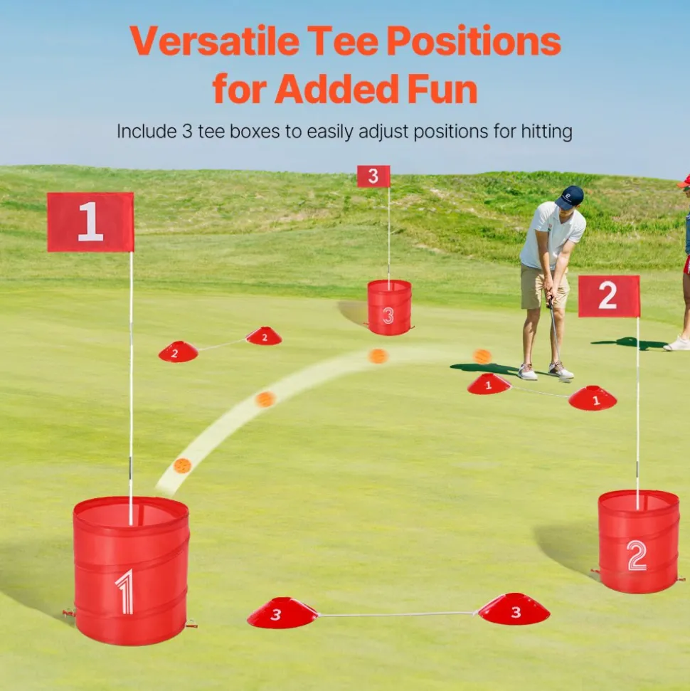 VEVOR Backyard Golf Game, 3 Hole Golf Course, Golf Game Practice Games, Golf Chipping Game for Family, Adults and Kids, Portable Outdoor Yard Golf Game for Lawn, Yard, Camping, Park, Beach