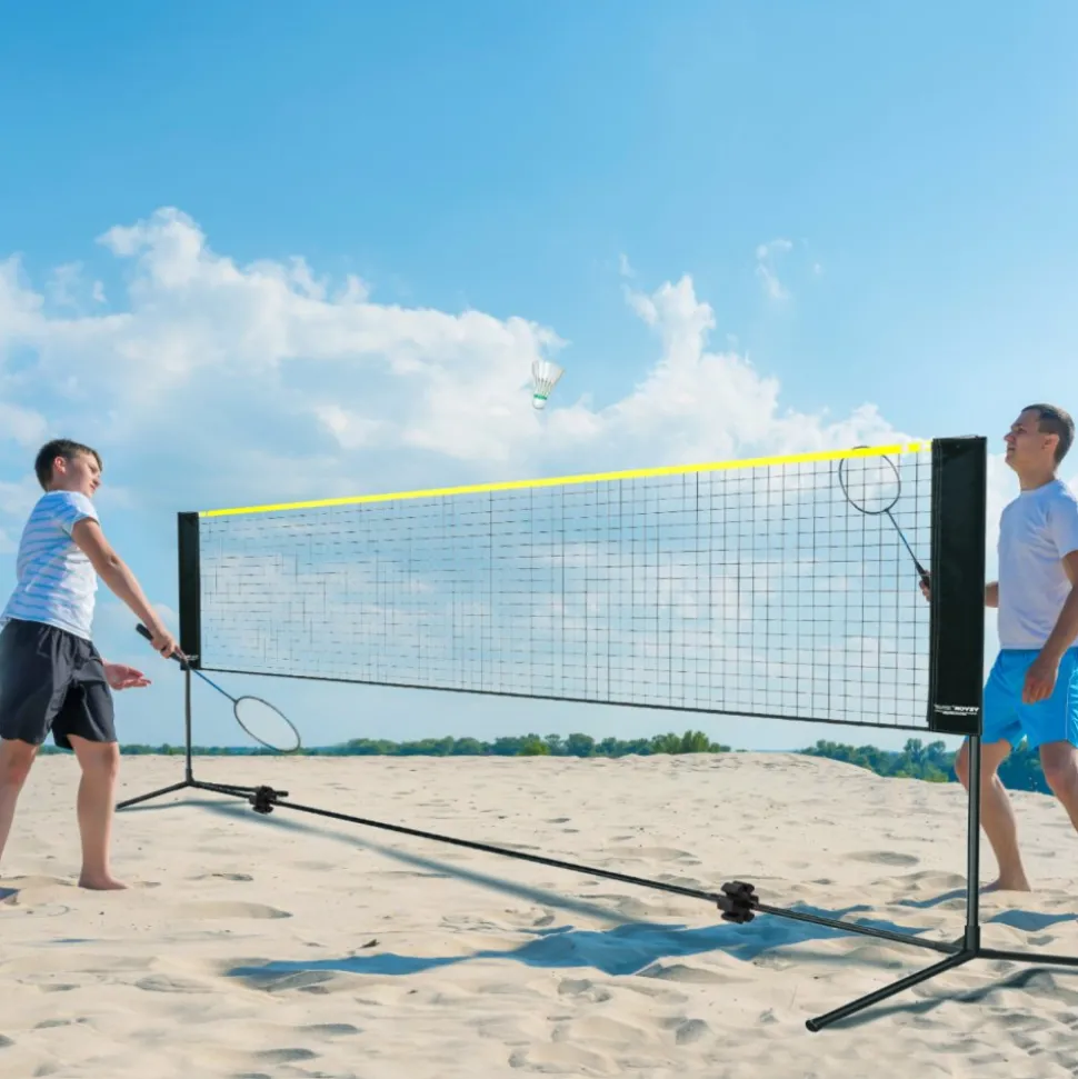 VEVOR Badminton Net, Height Adjustable Volleyball Net, 10ft Wide Foldable Pickleball Net, Portable Easy Setup Tennis Net Set with Poles, Stand and Carry Bag, for Kids Backyard Game Indoor Outdoor Use