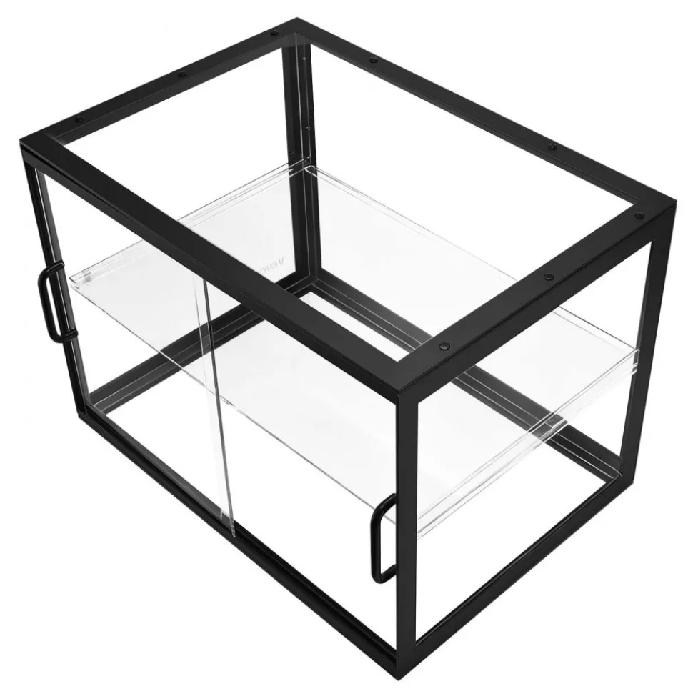 VEVOR Bakery Display Case, 2-Tier Commercial Countertop Pastry Display Case, Clear Acrylic Bread Box for Kitchen, Party Cake Cabinet with Sliding Door for Cookie Dessert Donut, 21.7" x 15.2" x 15.4"