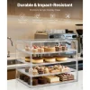 VEVOR Bakery Display Case, 4-Tier Commercial Countertop Pastry Display Case, Clear Acrylic Bread Box for Kitchen, Party Cake Cabinet with Magnetic Rear Door for Cookie Dessert Donut, 22.4"x17.3"x15.9"